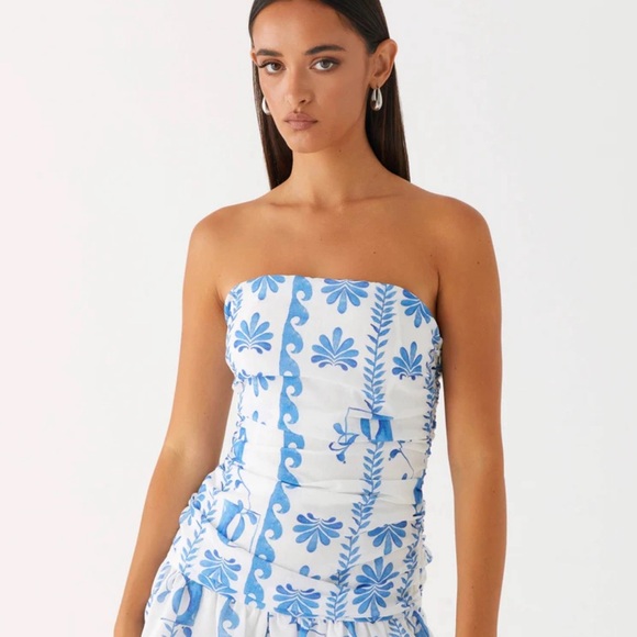 Peppermayo Dresses & Skirts - Peppermayo Blue and White Patterned Dress